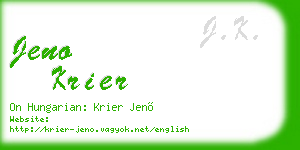 jeno krier business card