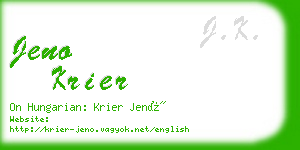 jeno krier business card